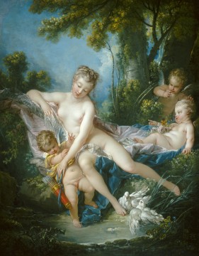  Rococo Art Painting - Venus Consoling Love Francois Boucher classic Rococo
